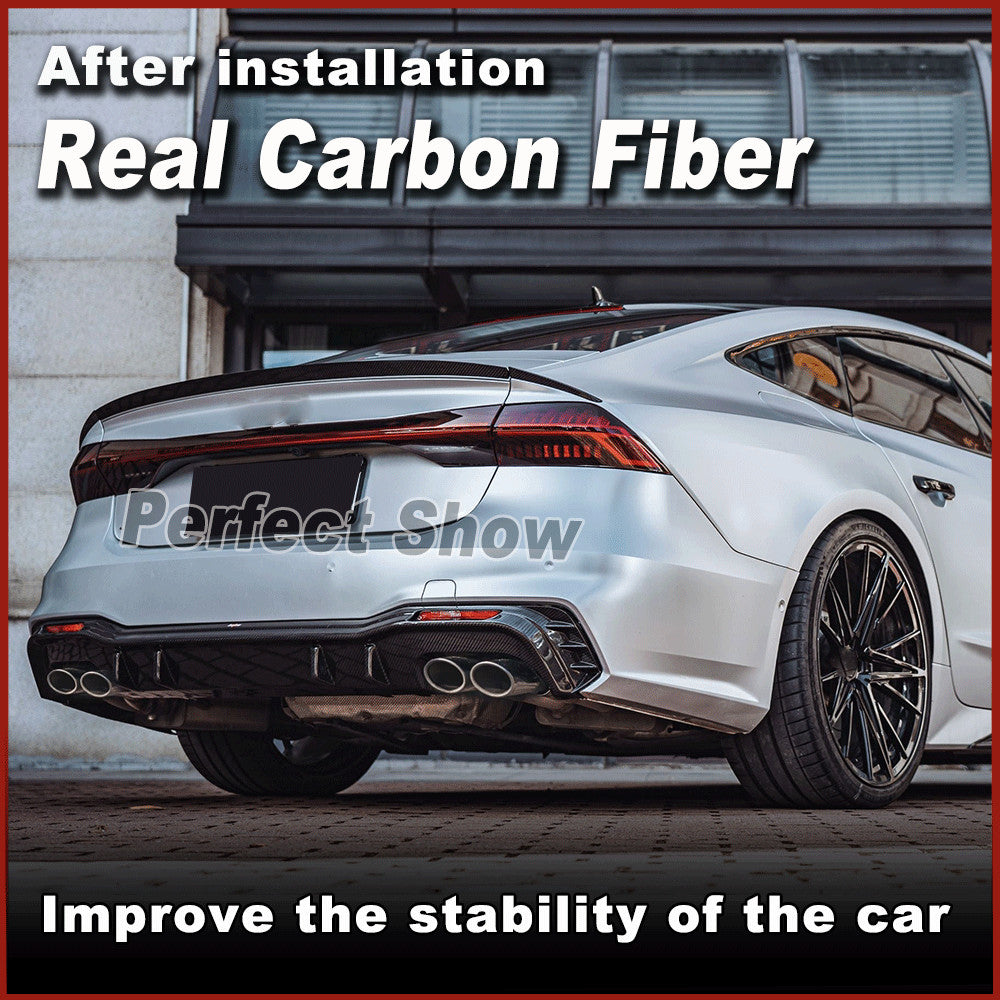 Fit for Audi A7 S-line S7 C8 Sportback 2019-21 REAL Carbon Rear Diffuser Exhaust