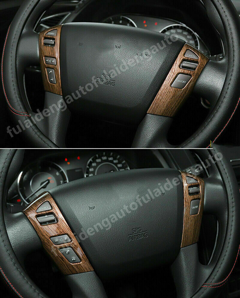 Wood Grain Inner Steering Wheel Cover Trim for Nissan Armada Patrol Y62 2017-19