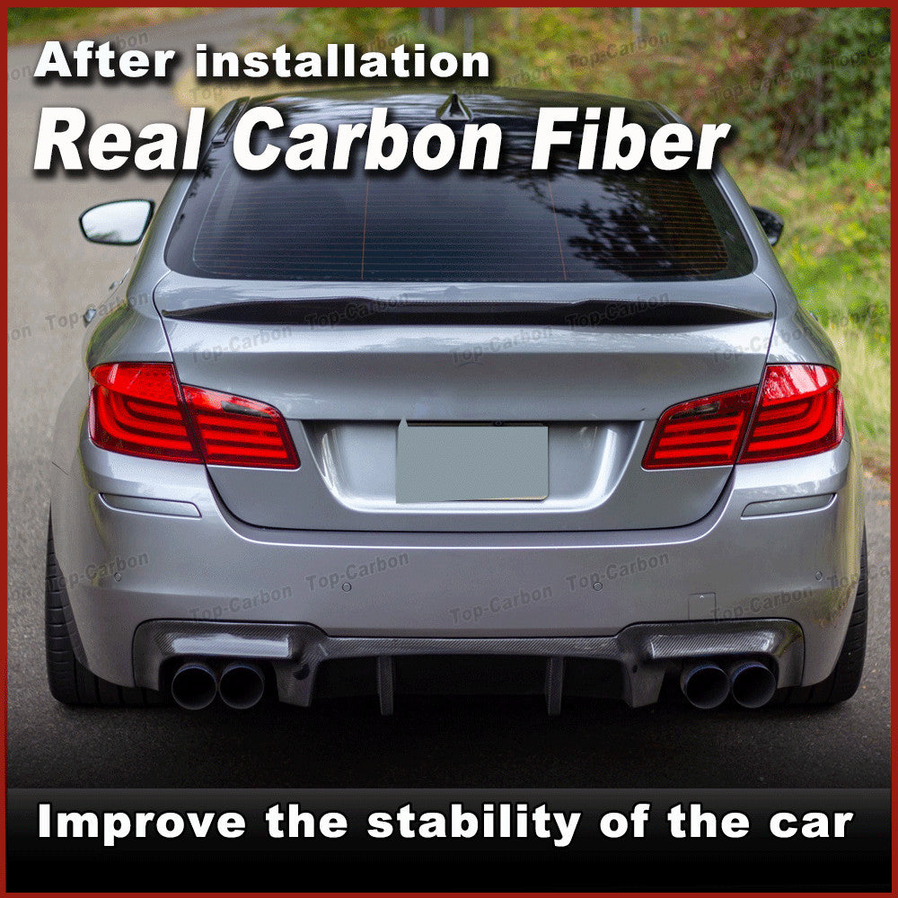 REAL Carbon Rear Diffuser Spoiler Lip for BMW 5Series F10 M5 Sedan Bumper 12-17