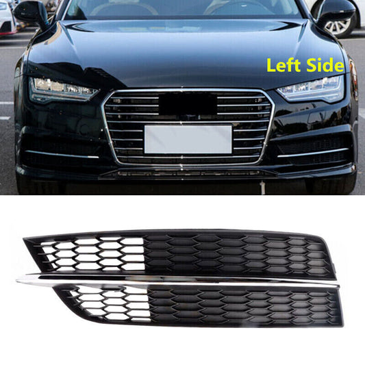 Left ABS Bumper Fog Light Lower Grille Cover Fit for Audi A7 S-Line 2016-2018