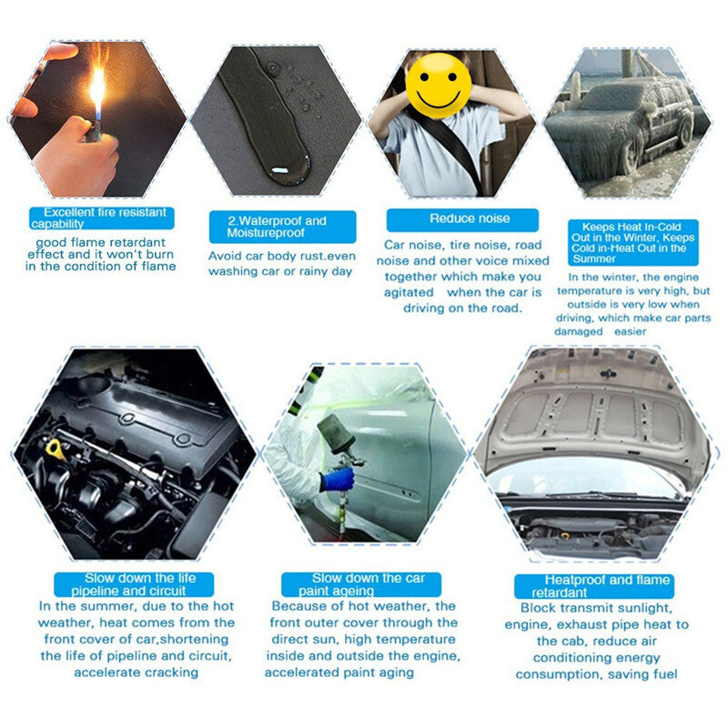 12-pack 19.7-inch x 11.8-inch car firewall sound and heat insulation pads