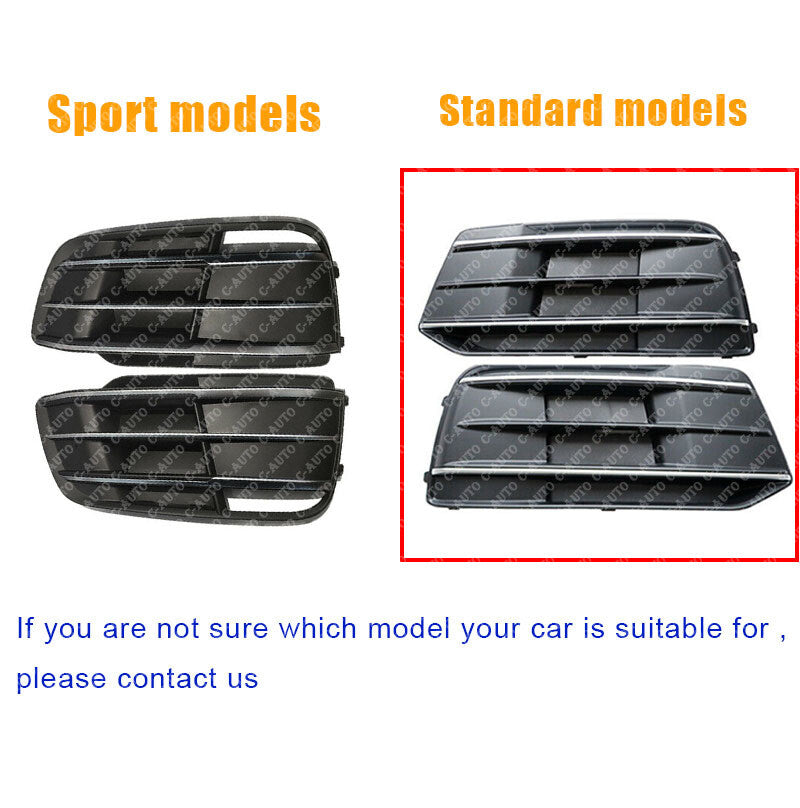 Pair for Audi Q5 SQ5 2018-2020 Front Bumper Grille Fog Light Cover Trim Standard