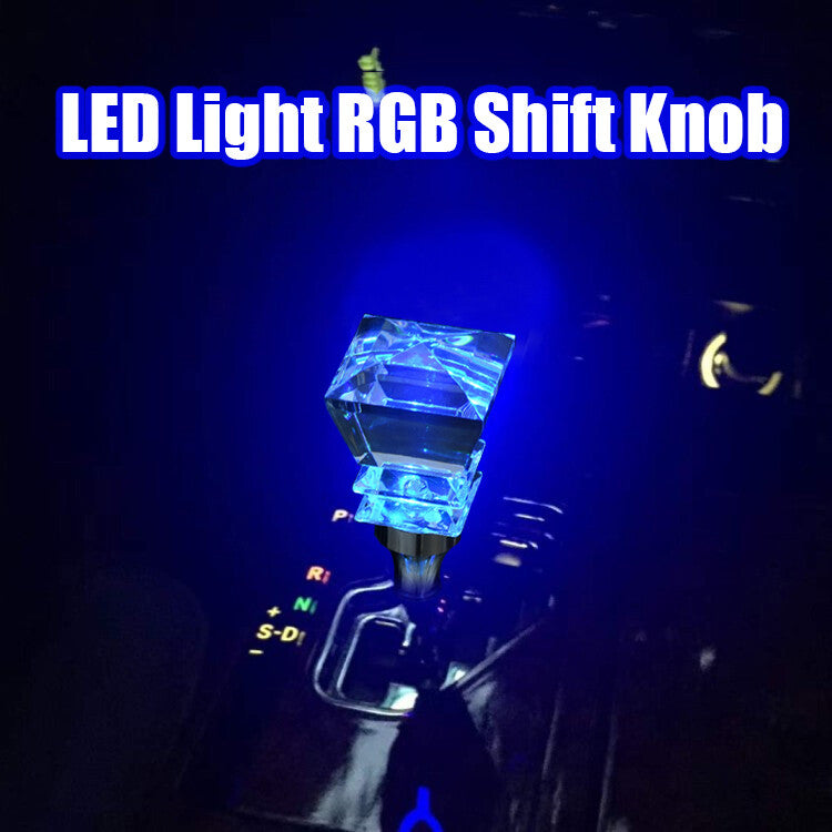 LED Light RGB Shift Knob Stick Acrylic Clear Crystal Gear Shifter For AT/MT Car
