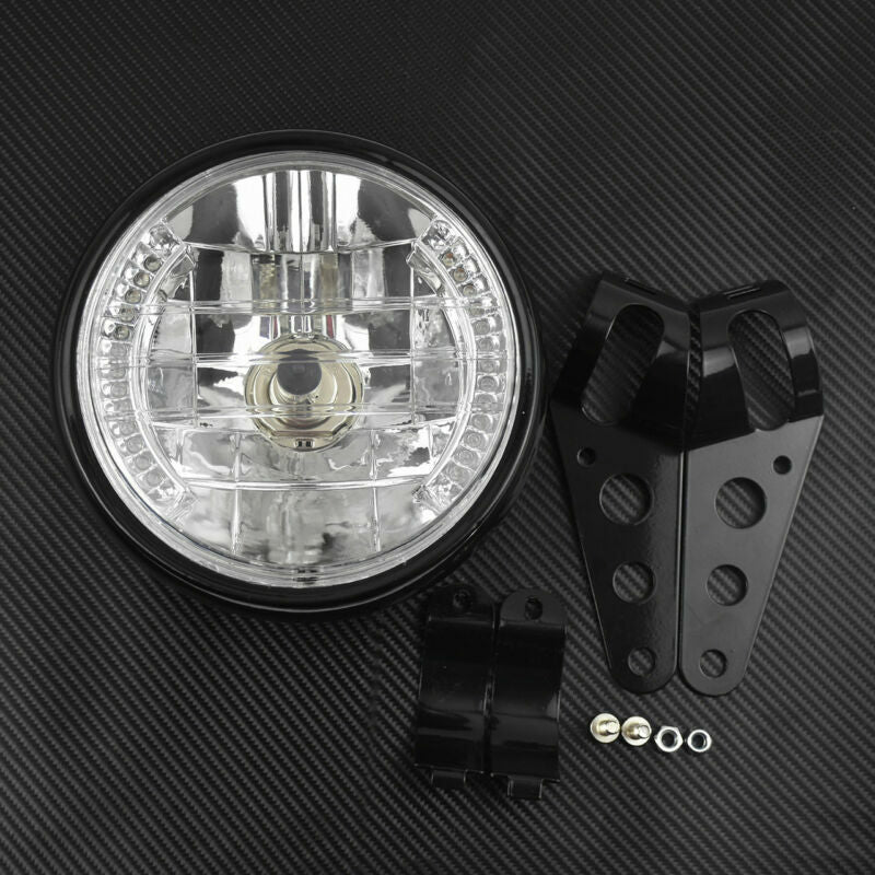 Motorcycle 7 Headlight LED Turn Signal Light + Mount Bracket Fit for Harley