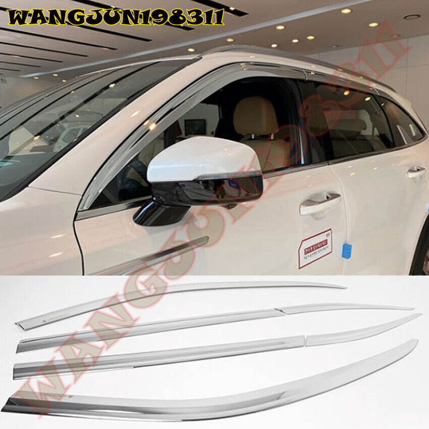 for Kia Sorento 2021-2023 Chrome Window Wind Visors Rain Guard Vent Deflectors