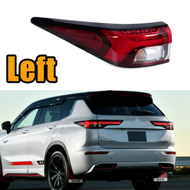 The left side shows the LED exterior taillight assembly for the for Mitsubishi Outlander PHEV 2022-2024.