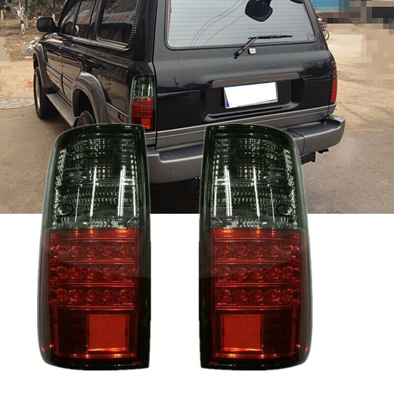 Red/Smoke Rear LED Tail Lights Pair For 1991-1997 for Toyota for Land Cruiser FJ80 LC80