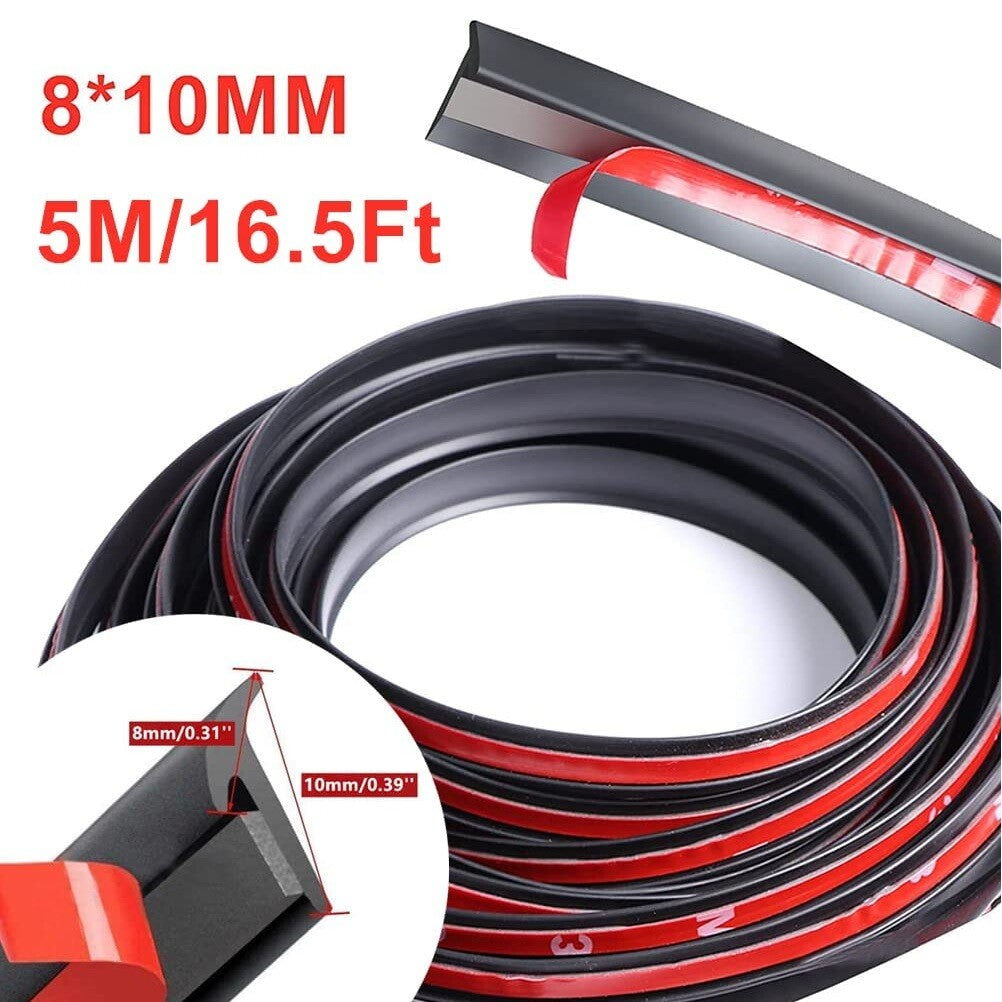 16.5ft Rubber T-Shaped for Jeep Car Door Headlight Seal Strip Edge Moulding Trim