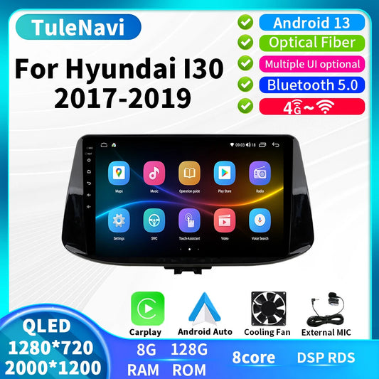 for Hyundai i30 2017-2019 Android Car AutoRadio CarPlay Stereo Player Screen