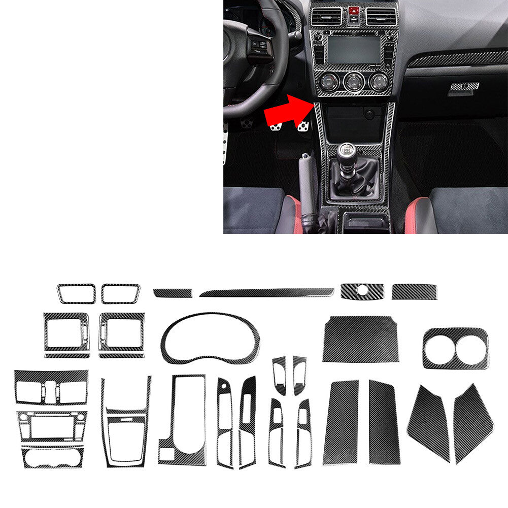 Carbon Fiber Full Set Interior Cover Trim Kit Fit for Subaru WRX STI 2015-2021