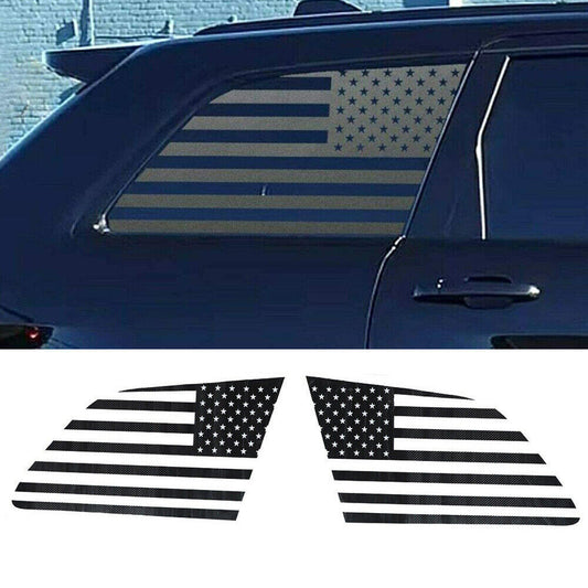 Carbon Fiber Rear Window Decor Trim Decals for Jeep Grand Cherokee 11+ USA Flag