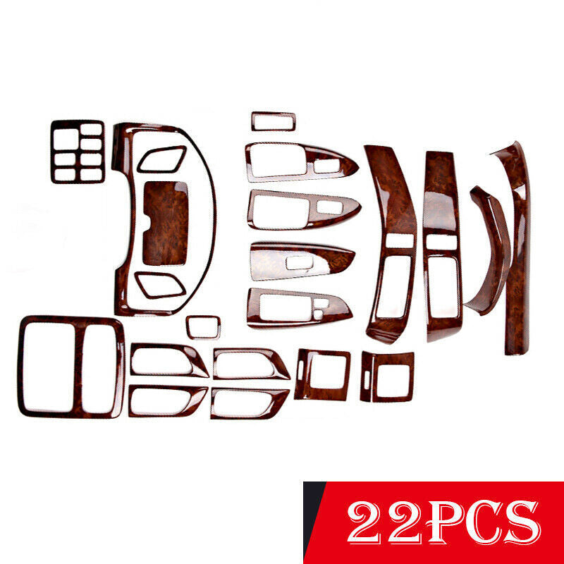 for Toyota Prado FJ120 2003-2009 Wood Grain Interior DASH KIT TRIM PANEL COVER