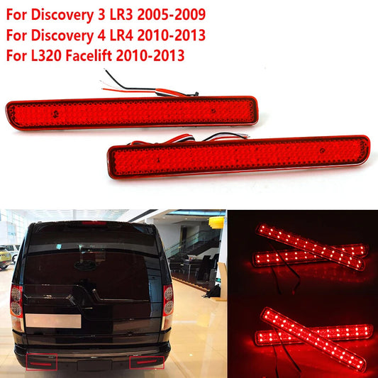 Rear bumper reflector LEDs; rear brakes compatible with for Land Rover Discovery 3/4 (2005-2013-).