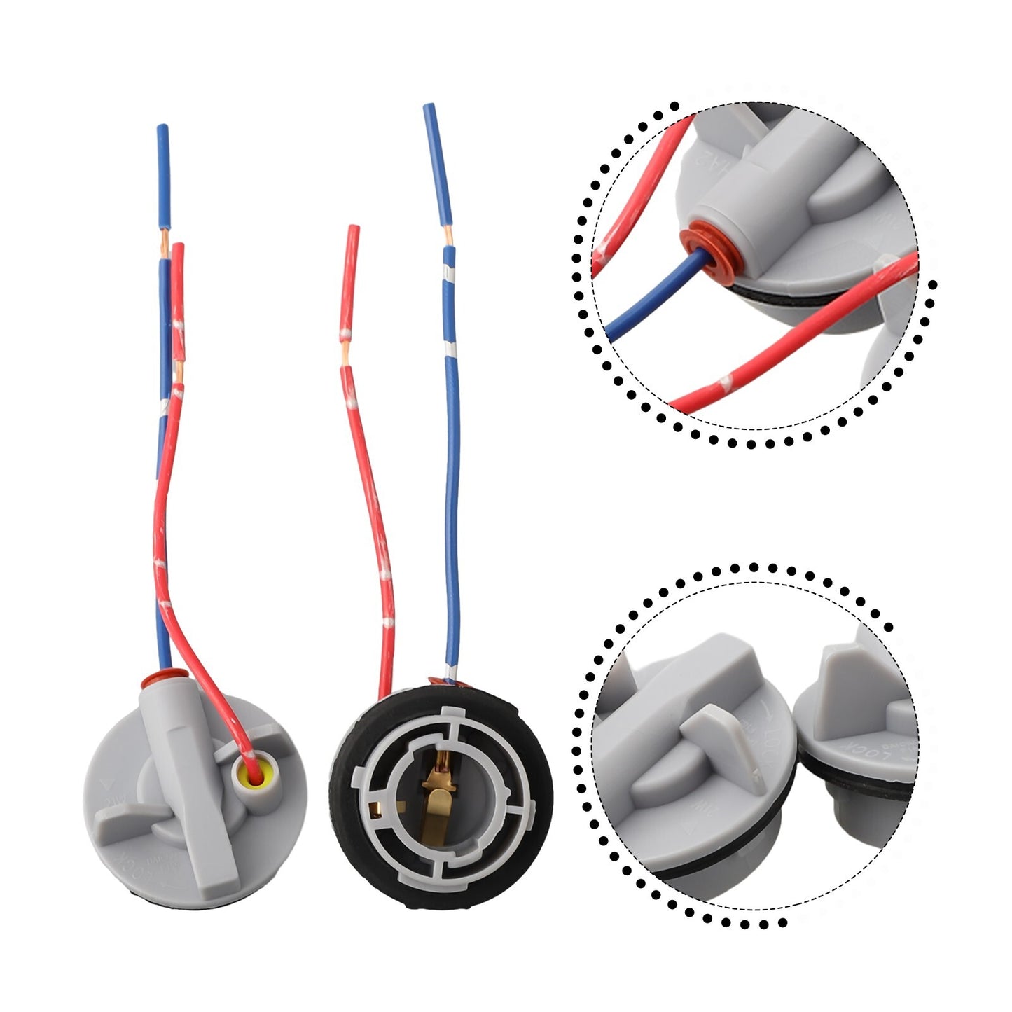 2x Bulb Holder Connectors for Brake Lights in Cars and Motorcycles