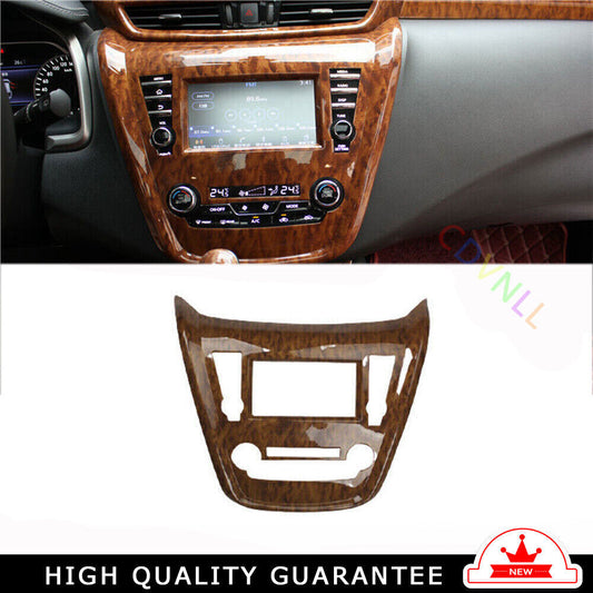 Central Console Navigation Frame Trim for Nissan Murano 15-2021 Peach Wood Grain
