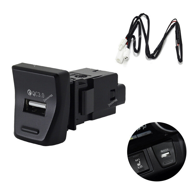Car Interior QC3.0 AUX USB Fast for Charger Switch Cable For 2019-2020 for Toyota RAV4