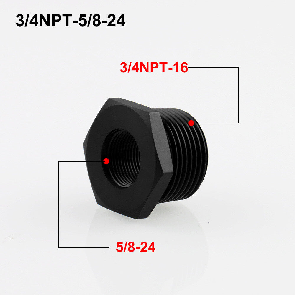 1pc Aluminum 5/8x24 to 3/4 NPT Automotive Threaded Oil Filter Adapter Black NEW