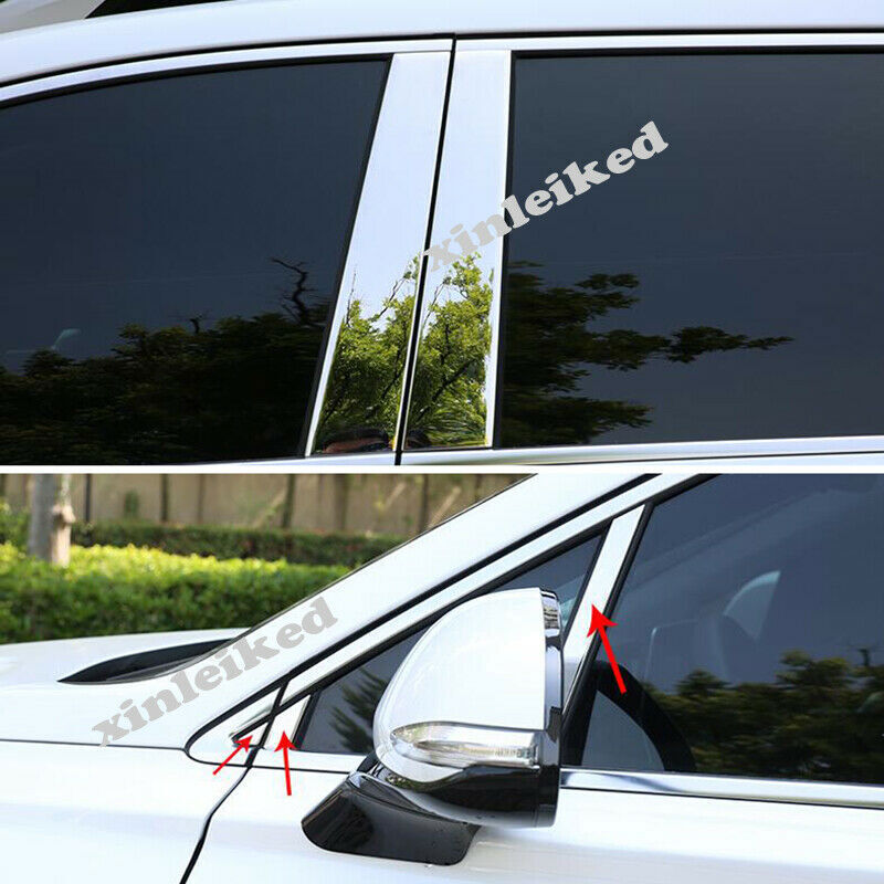 for Hyundai Santa Fe ix45 2019-2021 Chrome Door Window Pillar Posts Cover Trim