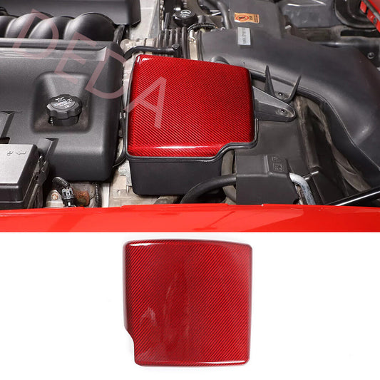 Red Carbon Fiber Engine Air Filter Protective Panel Trim for Corvette C6 2005-13