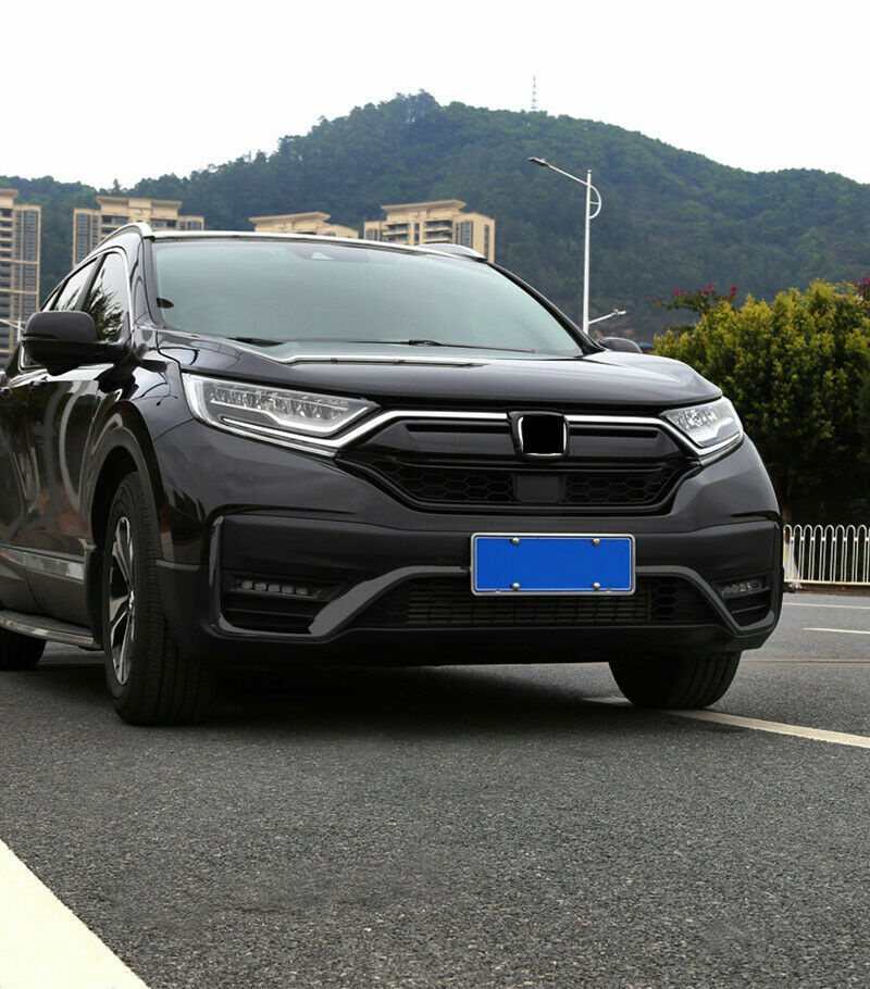 2P Glossy Black Front Bumper Fog Light Trim Strips for Honda CRV CR-V 2020-2022