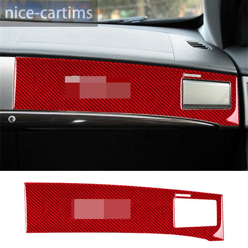 Red Carbon Center Console for Co -pilot Dashboard Panel Cover for Jaguar XF 2009-2011