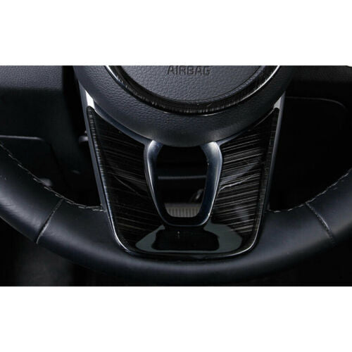 for Kia Seltos 2020-2023 Black S.Steel Steering Wheel U Type Frame Cover Trim