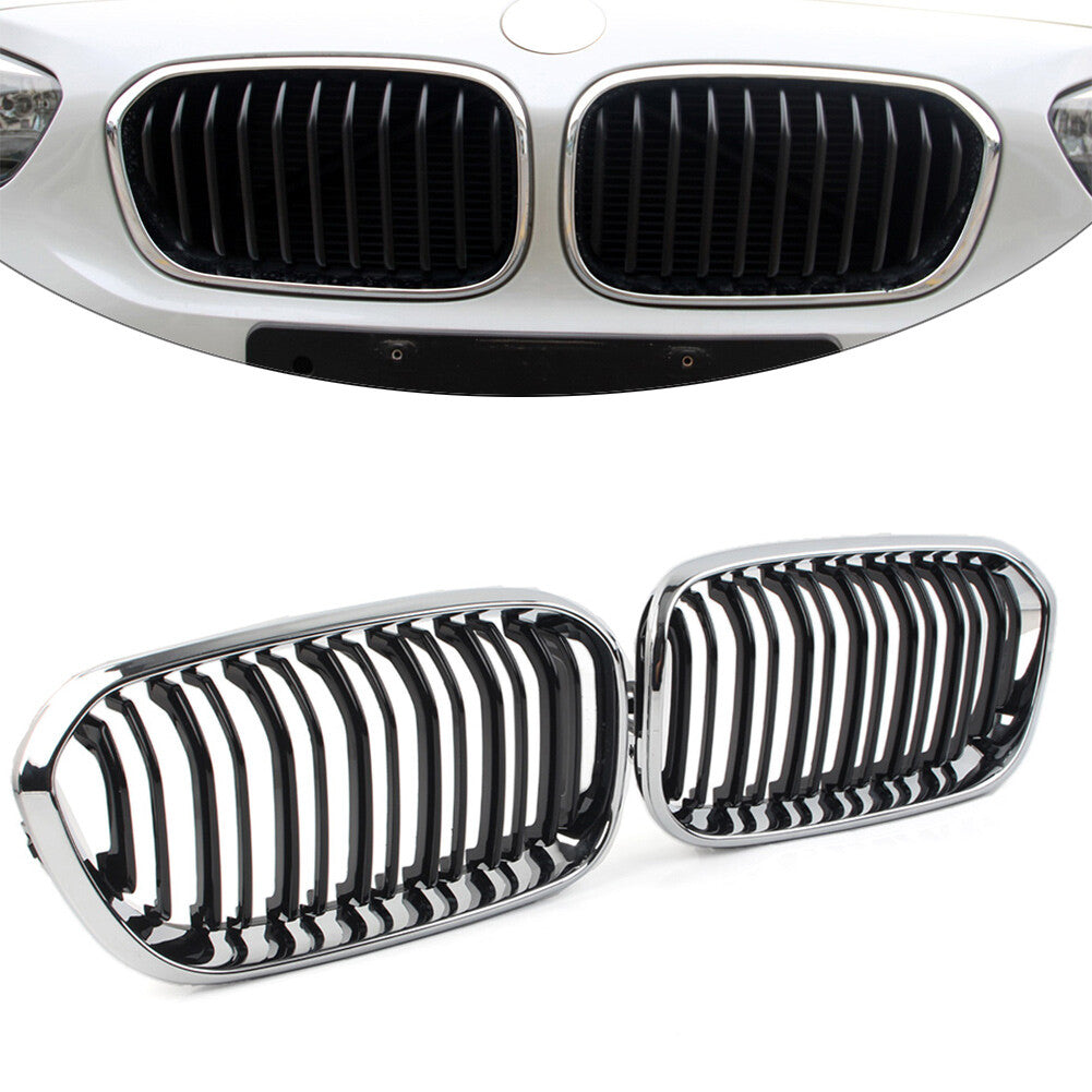 2¢ª Front Bumper Kidney Grille Dual Slat Grill Fit for BMW 1 Series F20 F21 2015-2019