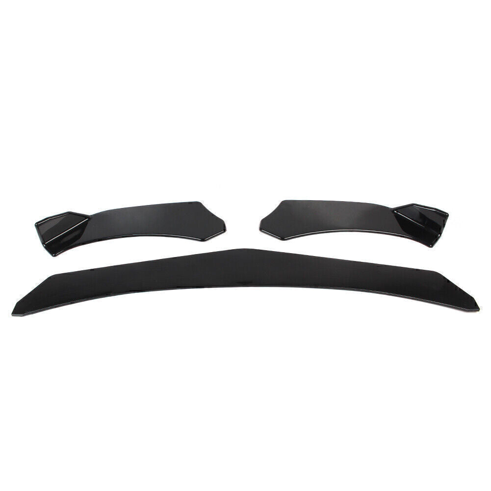 Fit Car Glossy Black Front Bumper Lip Chin Spoiler Splitter Body Kit Universal