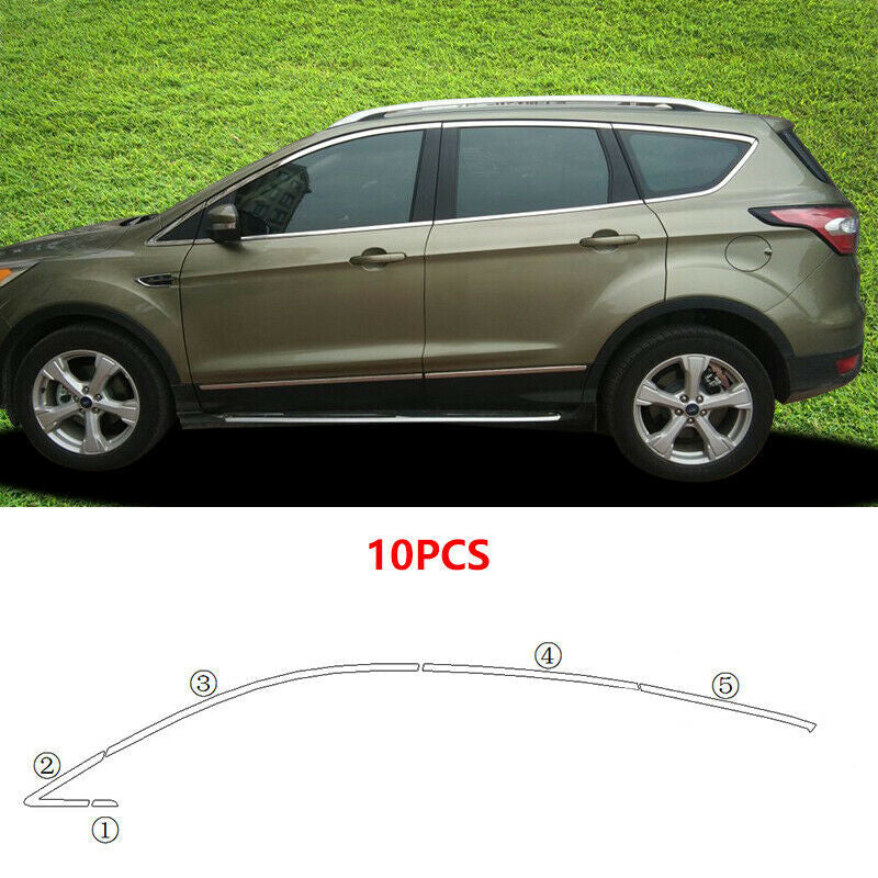 for Ford Escape Kuga 2013-2019 Chrome steel Upper Window Sill Trim Molding Cover