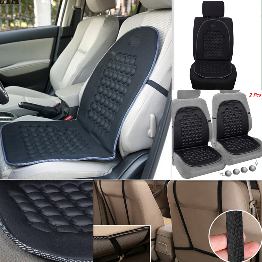 2x Car Bead Massage Therapy Lumbar Support Chair Cushions Pad for Seat Cushion Cover