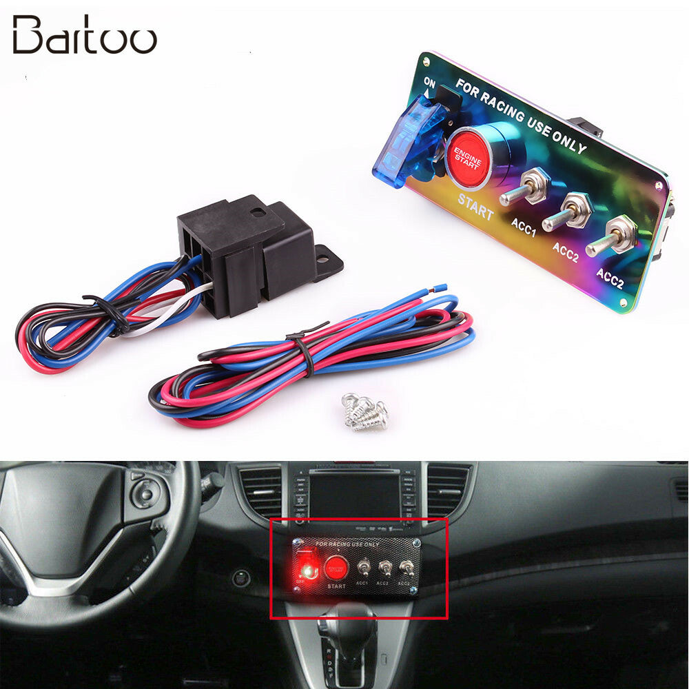 Car Auto Switch Pane Racing Ignition Toggle Panel Engine Neo Start Push Button