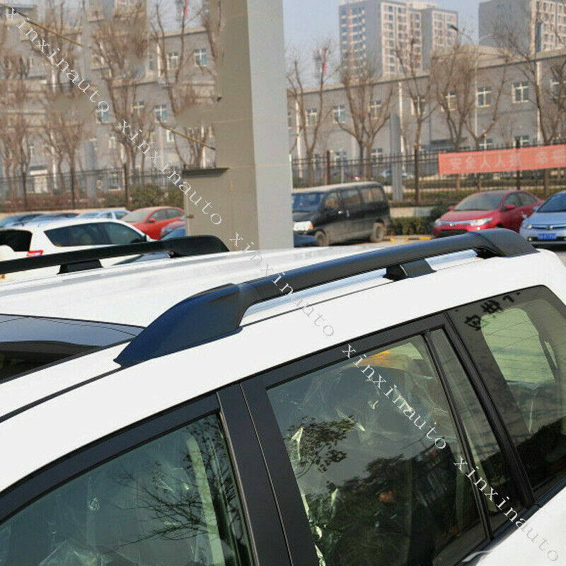 for Toyota Prado FJ150 2010-2021 Black Roof Rack Rail Luggage Carrier Bar Kit