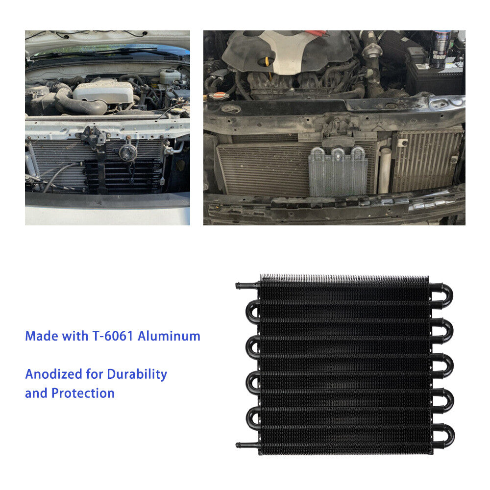 10 Pass/Rows Transmission Oil Cooler for 5/16 Inch Universal Pipe and Fin Cooler Kit