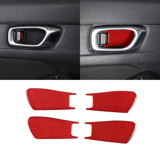 2 Red Carbon Fiber Headlight Switch Frame Cover Trim for Corvette C7 2014-2019
