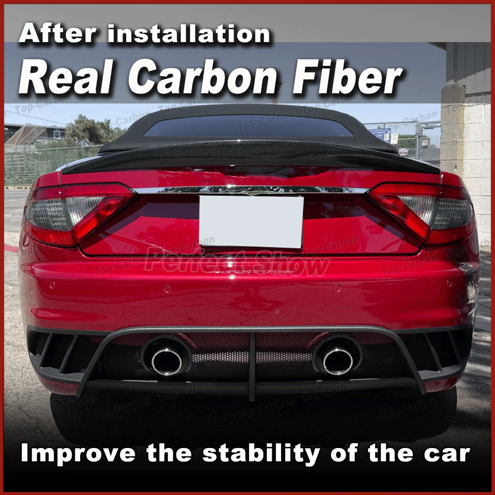 REAL Carbon Rear Trunk Spoiler Wing for Maserati Gran Turismo Convertible 12-14