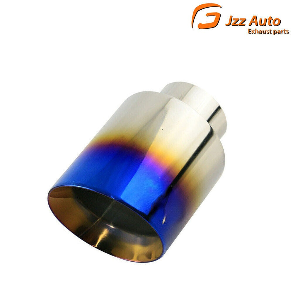 Blue Universal 2.5'' inlet 4'' OD Exhaust End Tips Muffler Tips Slant Tip