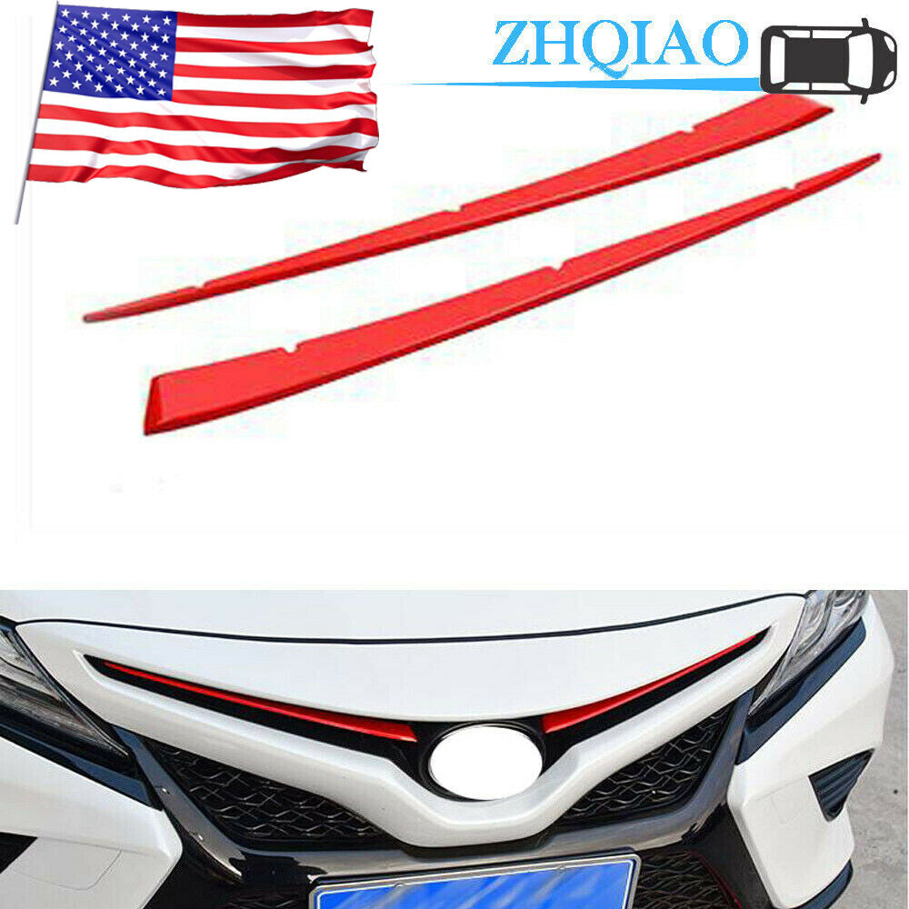 for Toyota for Camry 2018-2023 Red stainless Front Center Grill Grille cover Trims
