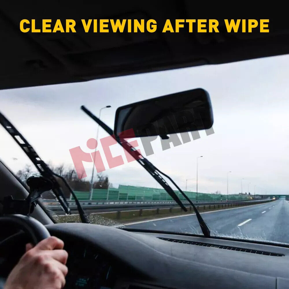 4-Piece Pack of 28-inch Silicone Frameless Windshield Wiper Strips, Compatible with Automotive Bus