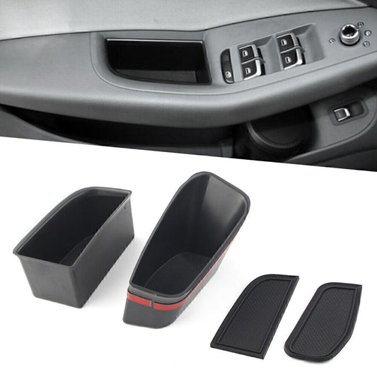 2x Car Front Door Handle Armrest Storage Box Tray Bin Kit for Audi Q5 2009-16 10