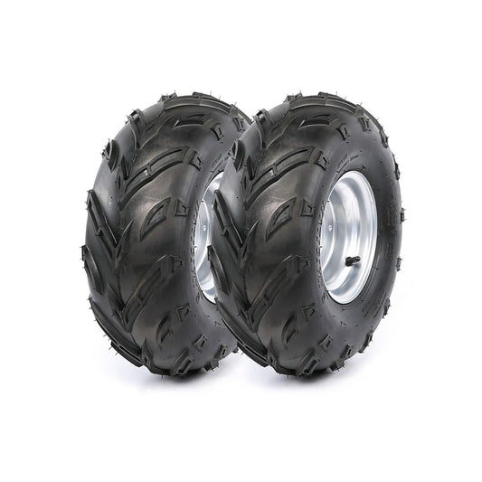 2-Piece Set of 16x8-7 Go-Kart Tires, Wheels, and 4 Studs for All-Terrain Vehicles, Four-Wheel Off-Road Coolers