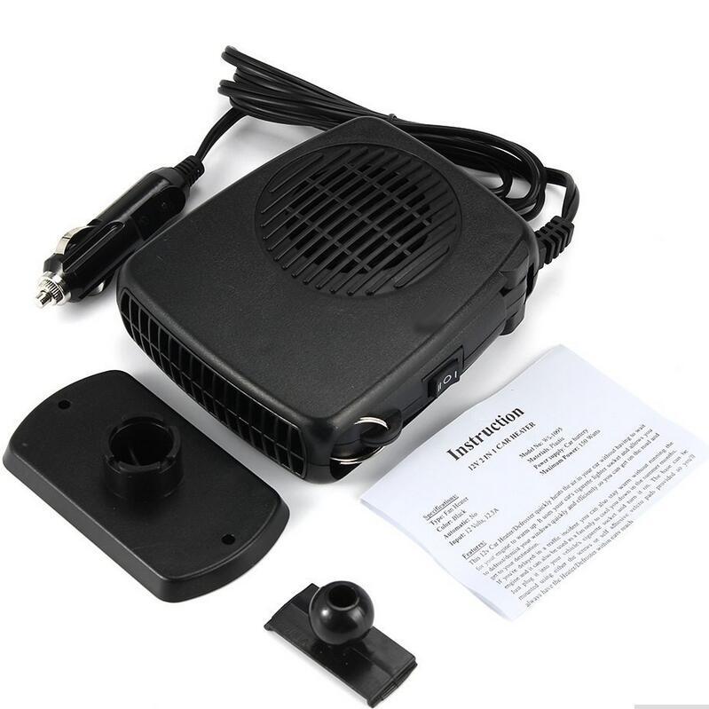2in1 Car Portable Ceramic Heater Cooler Dryer Blower Fan Defroster Demister 150W