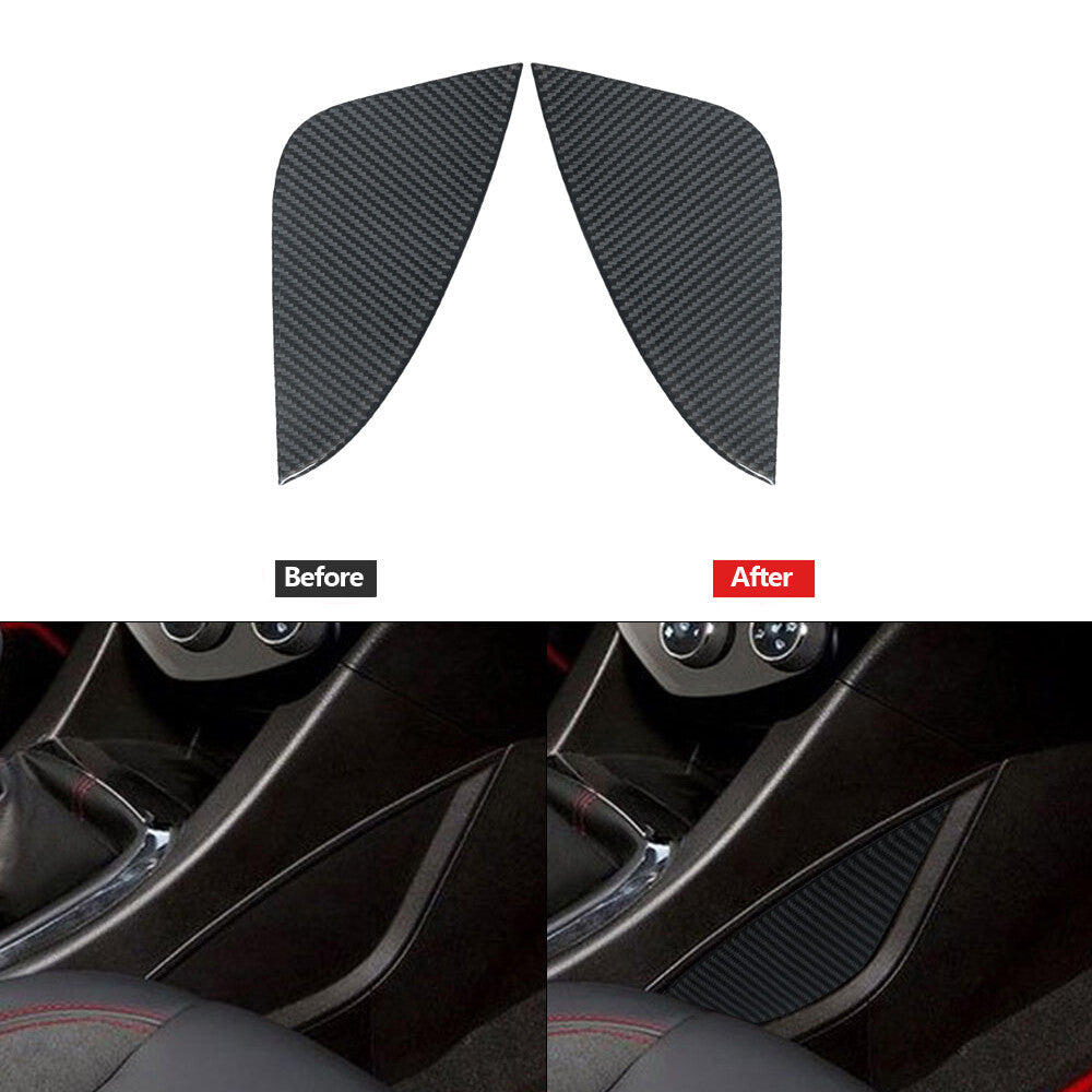 2Pcs Carbon Fiber Floor Conreol Panel Trim Cover for Chevrolet Sonic 2012-2016