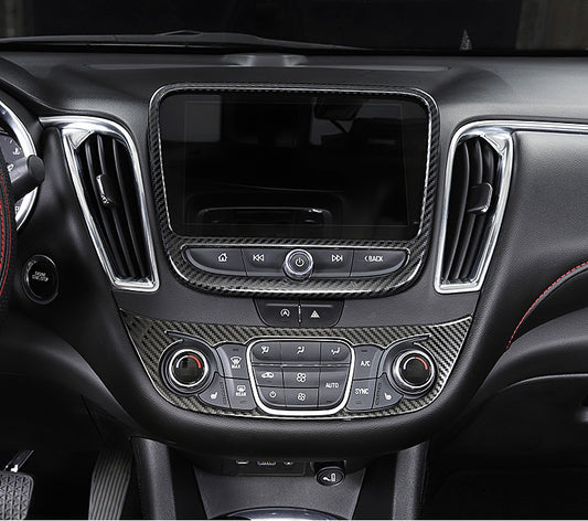 for Chevrolet Malibu 2016-24 Carbon Fiber Dashboard Console Frame Cover Trim 2X