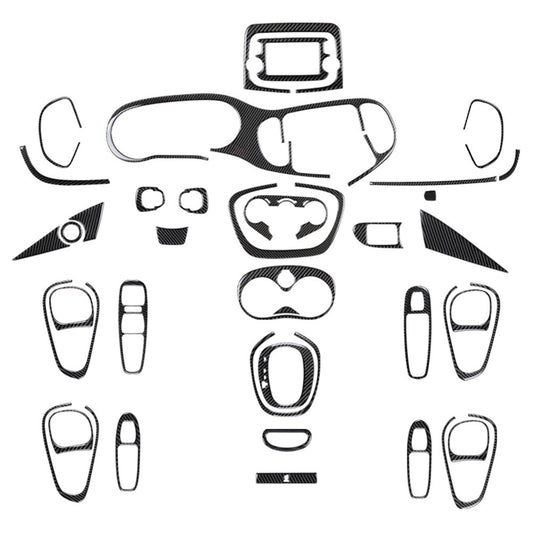 41Pcs Carbon Fiber Interior Full Kit Cover Trim Sticker for Fiat 500L 2014-2017