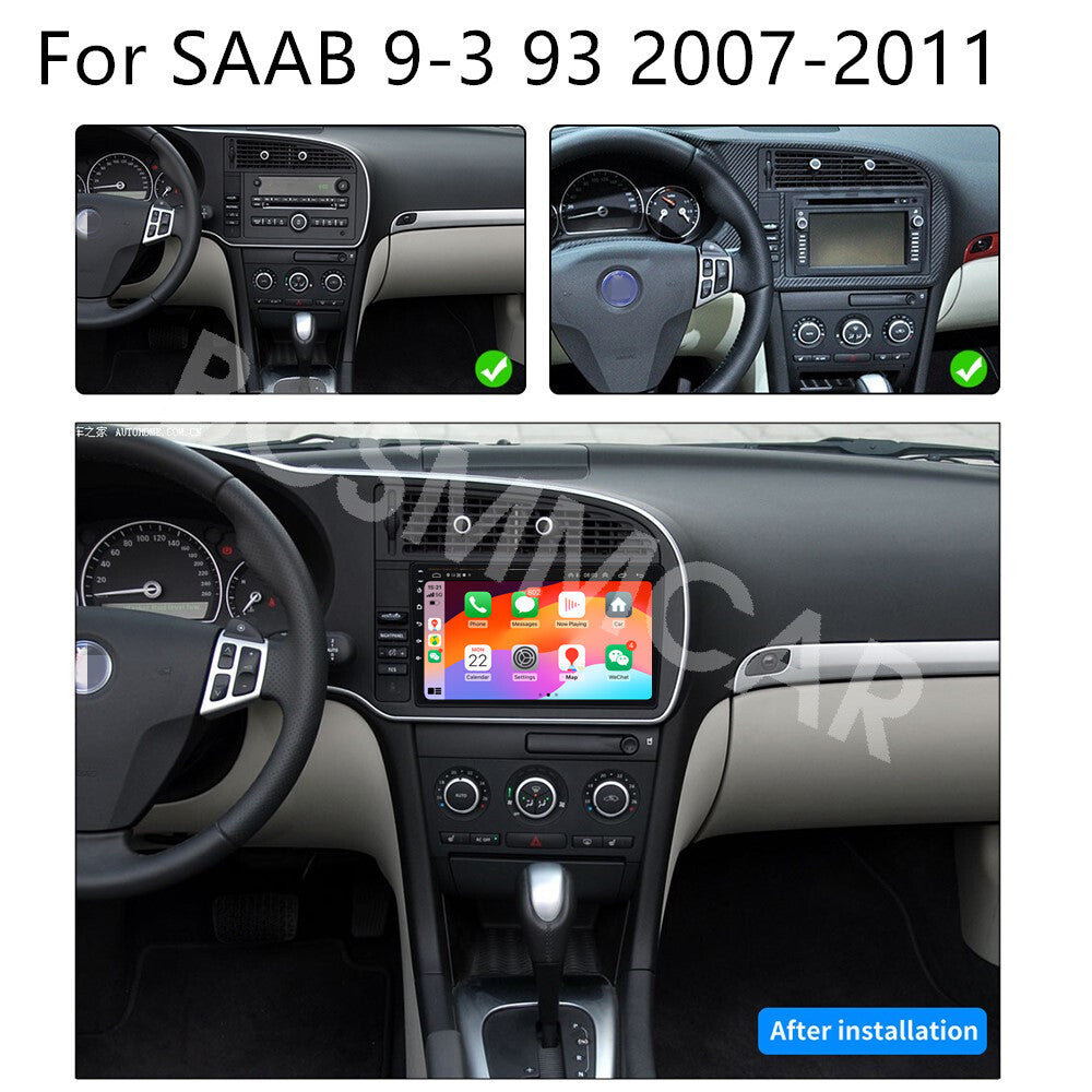 Android 13 Car GPS Stereo Radio 2+32G For CarPlay Fit for SAAB 9-3 93 2007-2011