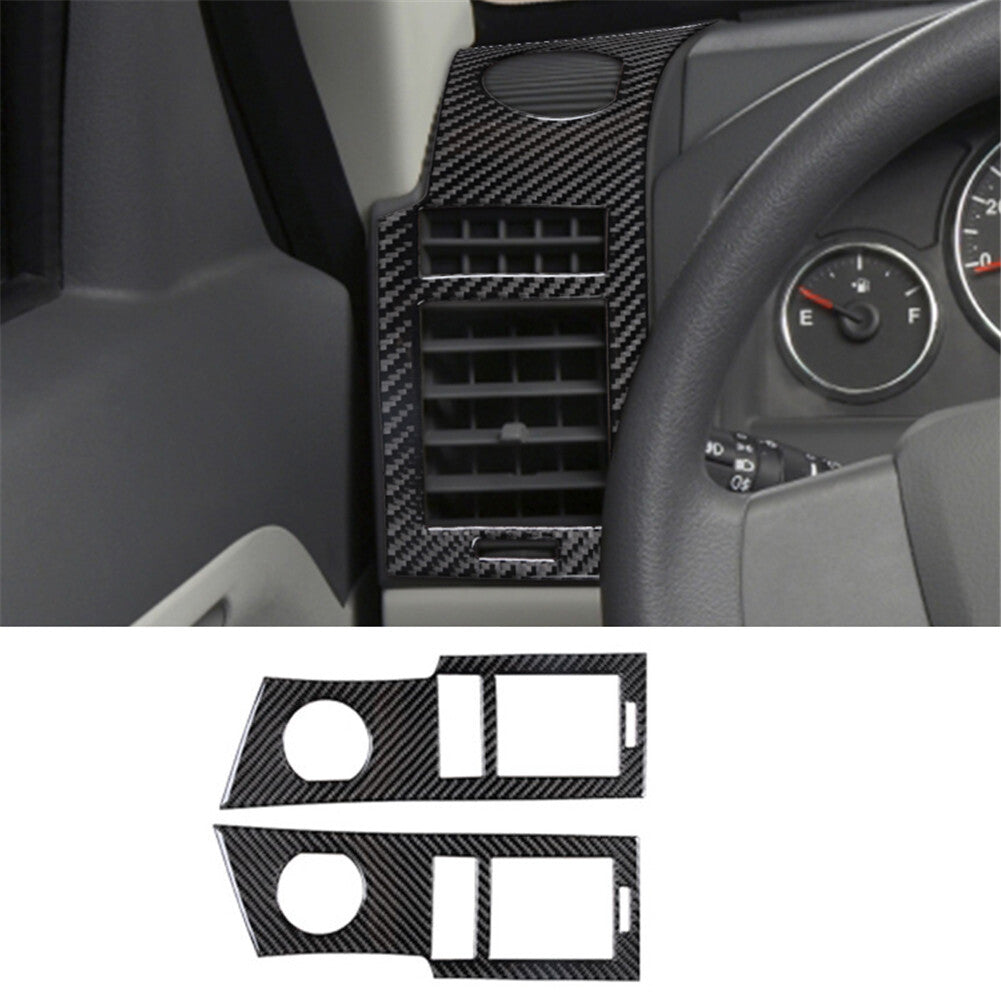 2Pcs Carbon Fiber Dashboard Side Air Vents Cover Trim for Jeep Liberty 2008-2012