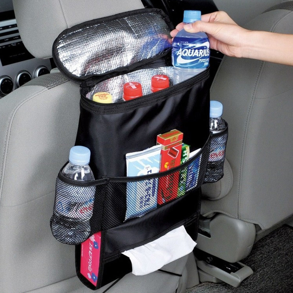 Car for Seat Organizer Holder keep warm Lced Drinks Insulation Storage Container Bag