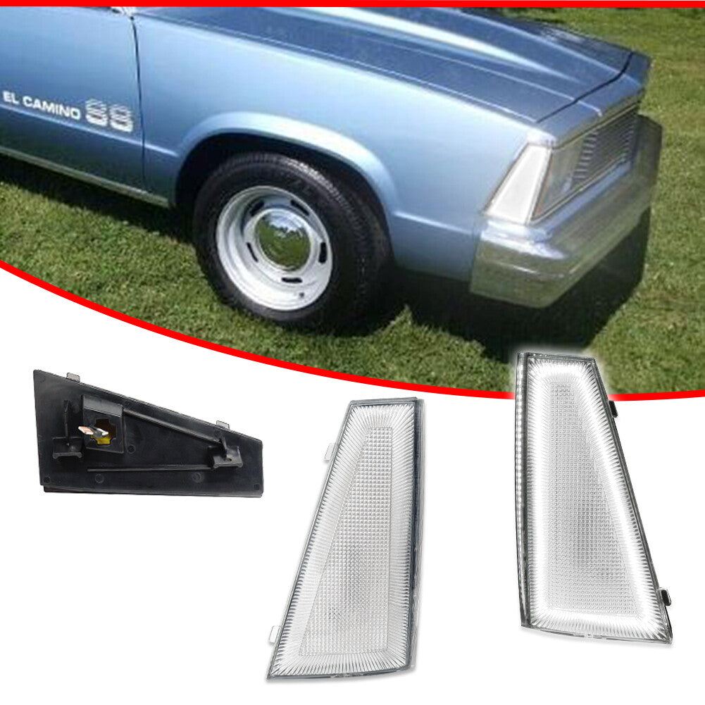 Suitable for Chevrolet El Camino Malibu 80-81 models, clear white front side marker lights.
