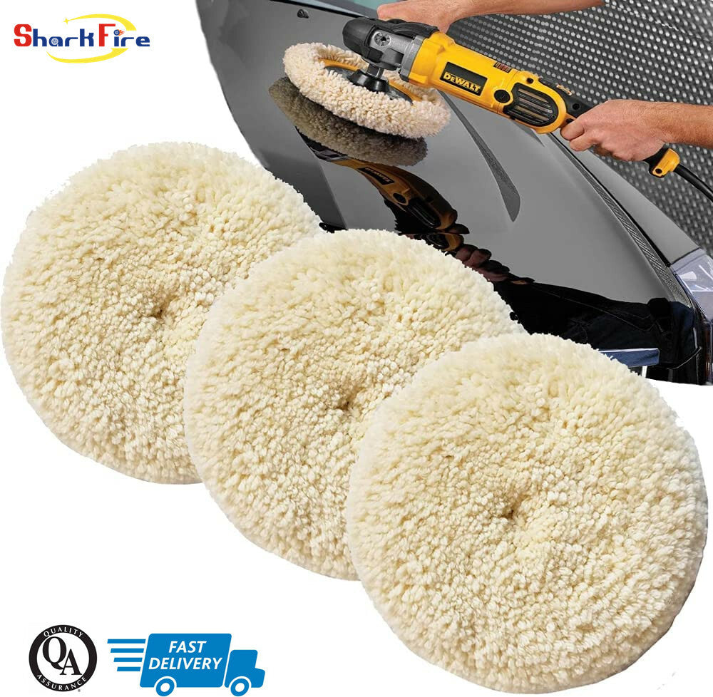 5-inch Car Polishing Kit Wool Polishing Pad 100% Natural Wool Drilling