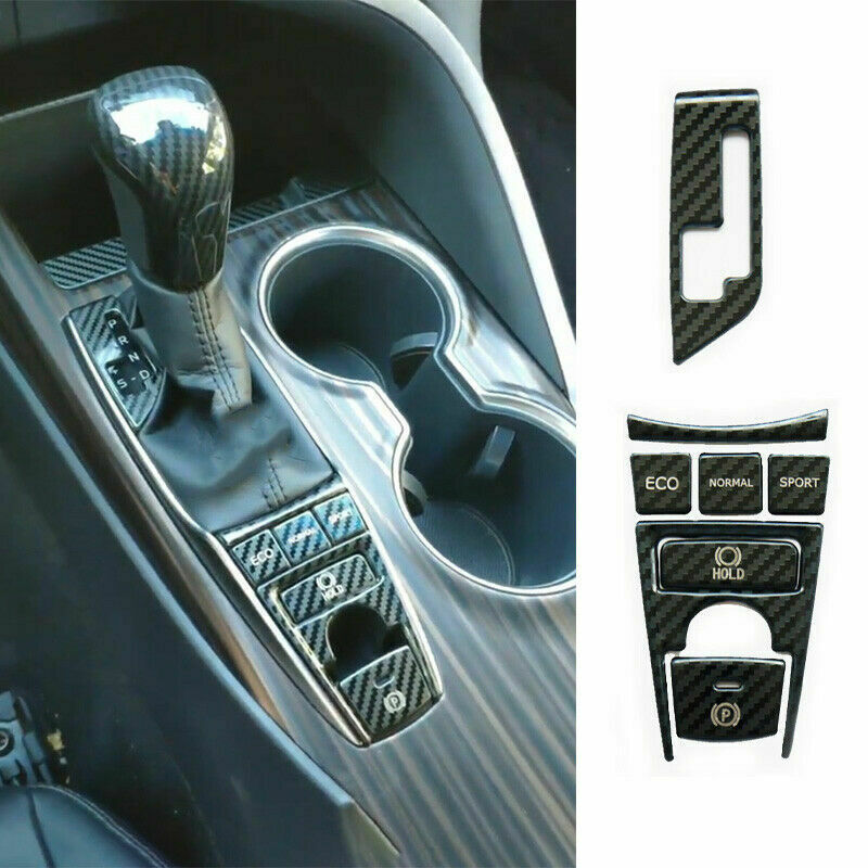 for Toyota for Camry 2018-2023 Carbon Fiber Steel Central Console Button Cover Trims